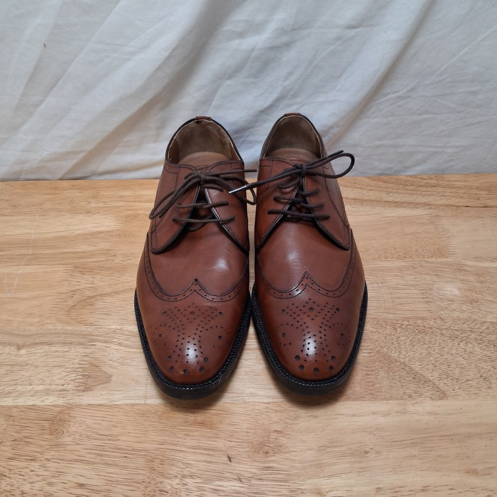 Johnston & Murphy Signature Series Men 10.5W Brown Wingtip Oxford Dress Shoes